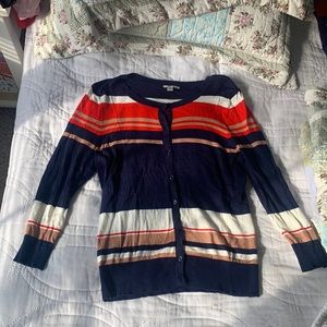 Halogen navy striped cardigan size M ASO Teen Wolf